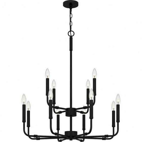 ABR5128MBK Quoizel Lighting Abner - 12 Light Chandelier-32.5 Inches Tall and 28 Inches Wide     -Traditional Installation