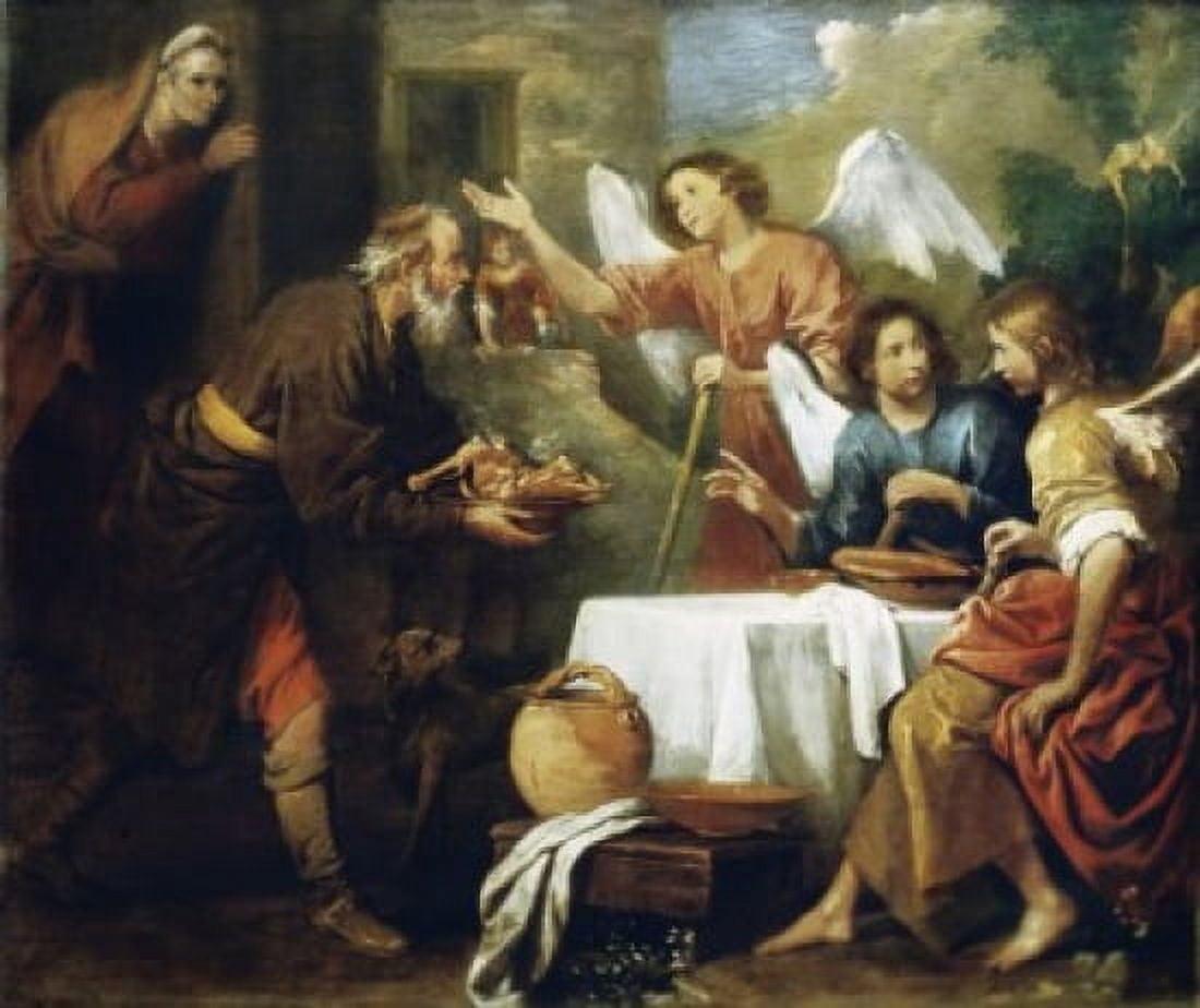 ABRAHAM AND THE THREE ANGELS Ferrari Gaudenzio 147580 d1546 Italian Canvas Art - Gaudenzio Ferrari (18 x 24)
