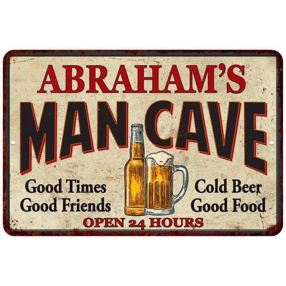 ABRAHAM'S Man Cave Metal Sign Wall Decor Gift 8x12 208120011350