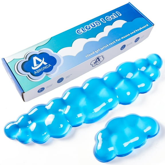 ABRONDA Gel Cloud Keyboard & Mouse Wrist Rest Set - Cloud Keyboard Wrist Rest Pad & Mouse Support for Office Gaming Pad Computer Laptop Ergonomic Comfortable Pain Relief- Cloud Pad Set