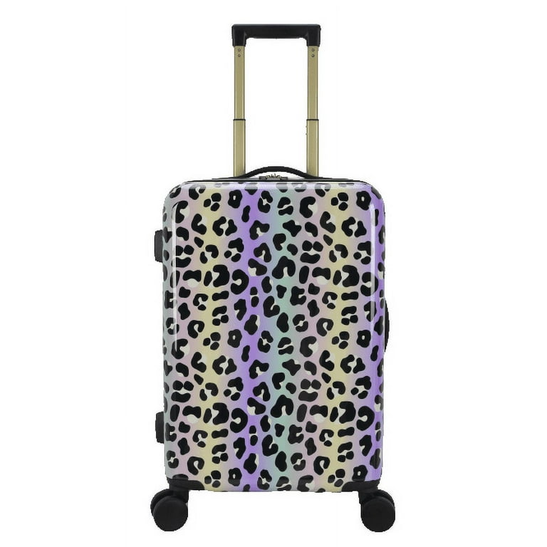 ABS Plastic 20-inch Hardside Carry-On Luggage in Leopard Print