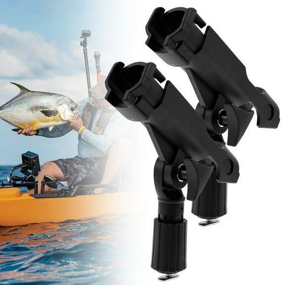 ABS 360° Rotation Fishing Rod Holder Height Adjustable Fishing Rod Stand Built in Non Slip Lock Ring Adjustable Angle for Boat