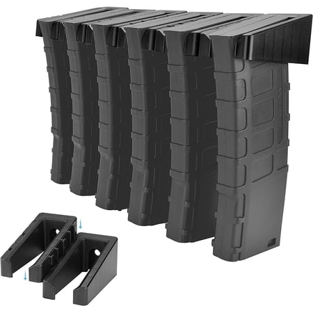 ABS 6 Standard PMAG Rack Wall Mount, Wall Magazine Display, Detachable Wall Mags Storage Organization System
