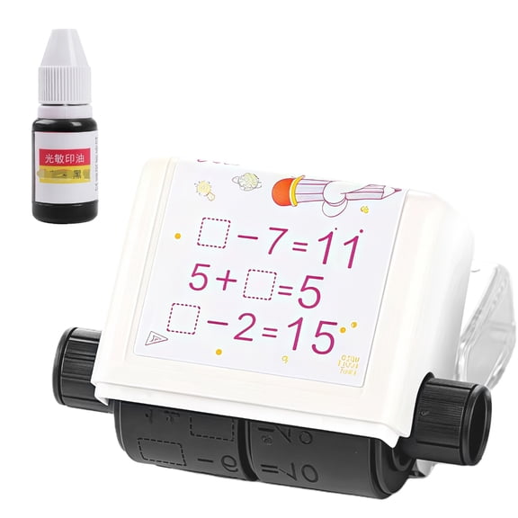 ABS Addition Subtraction Quiz Generator Stamper With Refill Inks For Home School
