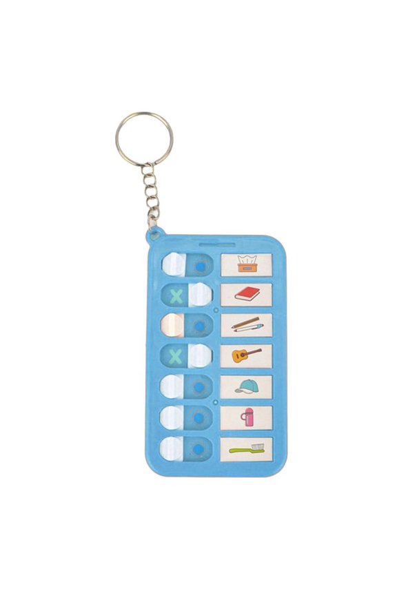 ABS Anti-forgetting Keychain Card Punch for Children to Check Forgotten Items and Cultivate Good Habits