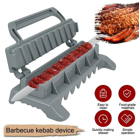 ABS Barbecue Kebab Maker Press - Easy-to-Use, Durable Meat Skewer Mold for Perfect BBQ, Reusable and Lightweight for Outdoor Cooking