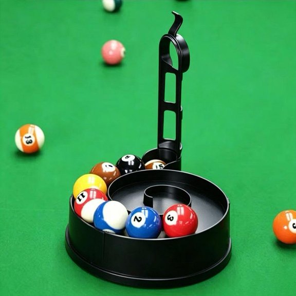 ABS Billiards Ball Training Tool, Triangular 15-Ball Positioner Rack for Pool Practice, Cue Control and Shot Accuracy Placement Trainer for Table(Black)