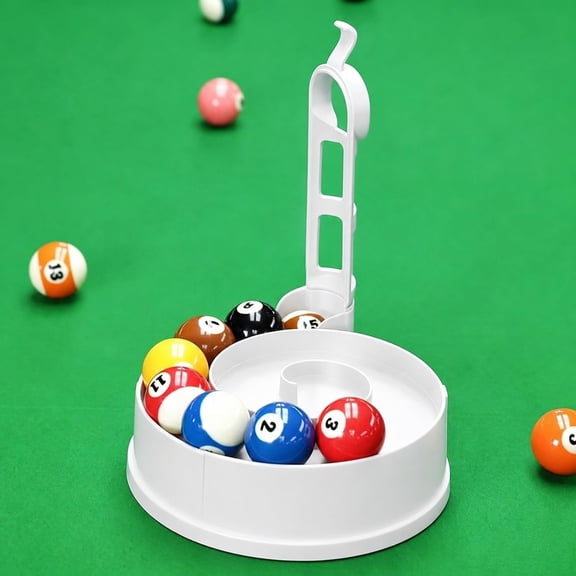 ABS Billiards Ball Training Tool, Triangular 15-Ball Positioner Rack for Pool Practice, Cue Control and Shot Accuracy Placement Trainer for Table(White)