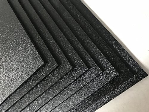 ABS Black Plastic Sheet 1/4" x 12" x 12” Textured 1 Side Vacuum Forming ...