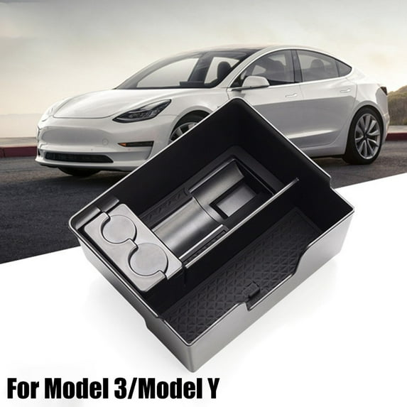 ABS Car Console Organizer Tray Armrest Storage Box For Tesla For Model 3 17-19