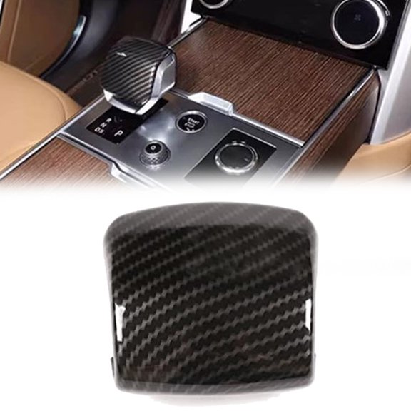 ABS Carbon Fiber Gear Shift Knob Cover for Range Rover Velar 2024-2025, Anti-Scratch Luxury Interior Trim, Protects OEM Shifter from Wear & Fingerprints, Easy Snap-On Upgrade, Sporty Look