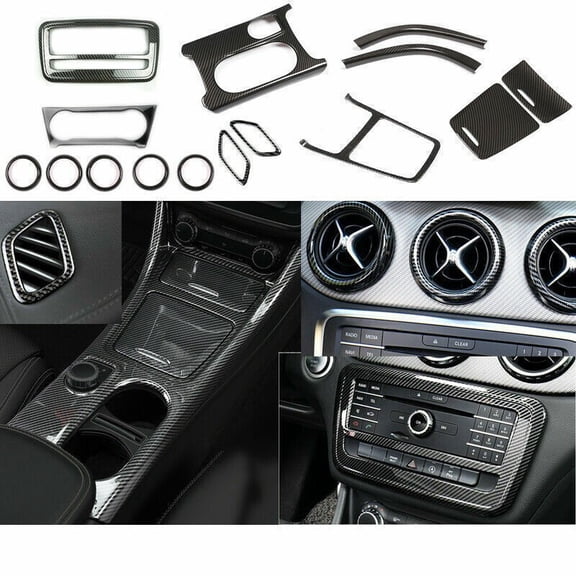ABS Carbon Fiber pattern Full Interior Cover Trim Set For Benz CLA GLA 2014-2018