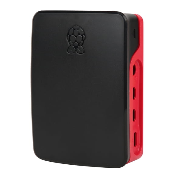 ABS Case Protective Shell Snap In Slot Accurate Hole Corrosion Resistance for Pi 4B(Black Red )