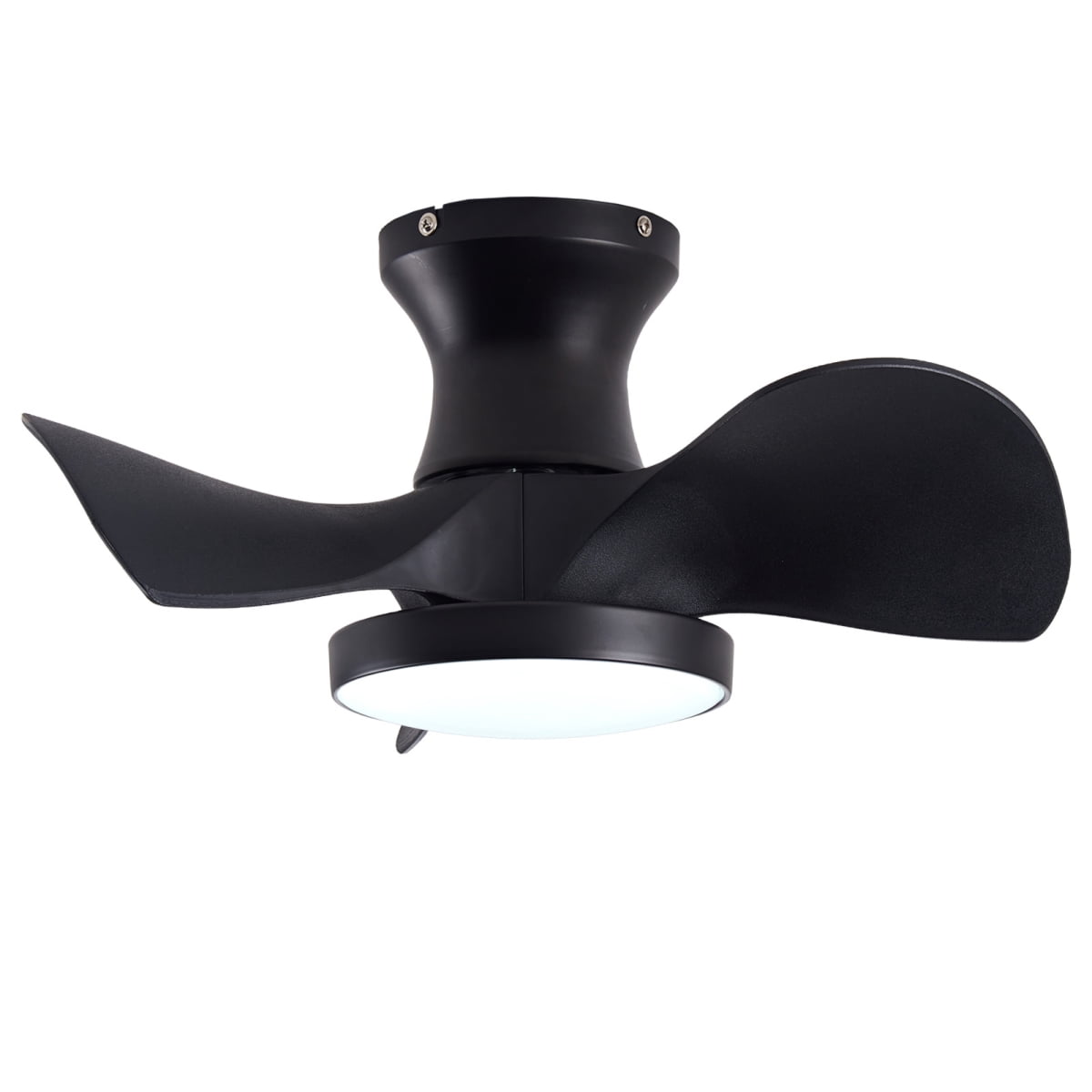 ABS Ceiling Fan with 3 Color Temperatures Light and Remote Control DC Motor Powerful Low Noise Small Space Ceiling Fan for Kitchen Bedroom Dining Room Toilet Patio Matte Black