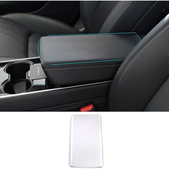 ABS Center Console Cover Protector Car Armrest Cover for Tesla Model 3 & Model Y 2017 2018 2019 2020 2021 2022 2023 (Pear Wood Grain)