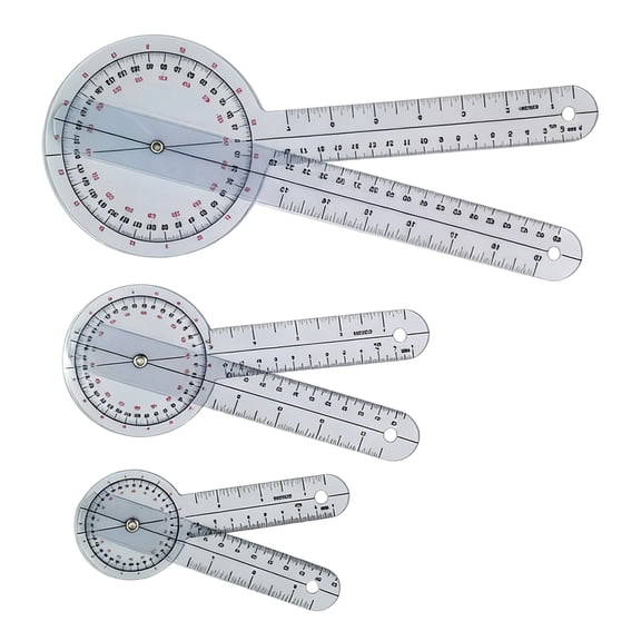 ABS Clear Medicinal Angled Ruler Protractor For Accurate Joint Measurement In Settings