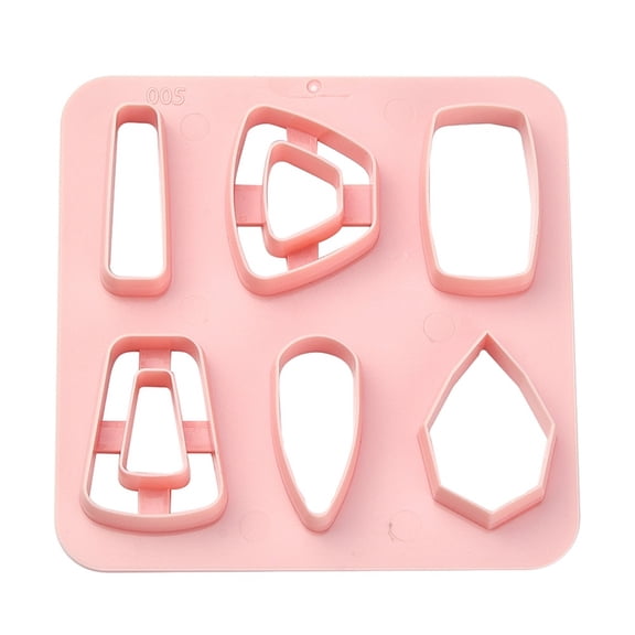 ABS Cookie Cutters Trapezoid/Teardrop/Rectangle Pink 100x100mm