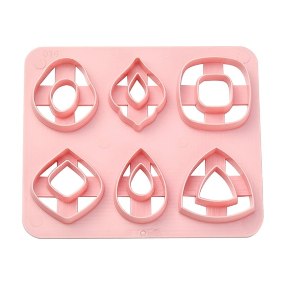 ABS Cookie Cutters Triangle/Square/Teardrop Pink 100x120mm
