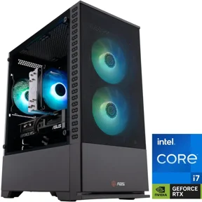 ABS Cyclone Aqua Gaming PC Powered by Asus - Windows 11 - Intel Core i7-14700F - Nvidia GeForce RTX 5070 12GB - DLSS 4 - 32GB DDR4 3200 - 1TB M.2 SSD