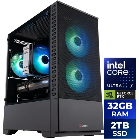 ABS Cyclone Aqua Gaming PC - Windows 11 - Intel Core Ultra 7 265KF - Nvidia GeForce RTX 5070 12GB - DLSS 4 - 32GB DDR5 6000 - 2TB M.2 SSD