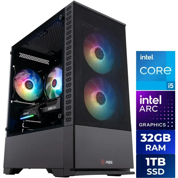 ABS Cyclone Aqua Gaming PC - Windows 11 - Intel Core i5-14400F - Arc B580 12GB - 32GB DDR4 3200 - 1TB M.2 SSD