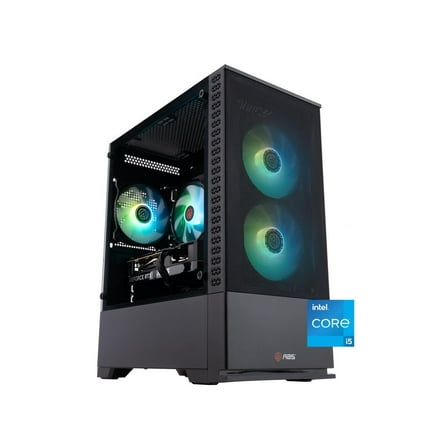 ABS Cyclone Aqua Gaming PC Powered by Asus - Windows 11 - Intel Core i5-14400F - GeForce RTX 5060 - DLSS 4 - AI-Powered Performance - 32GB DDR4 3200 - 1TB M.2 NVMe SSD - CA14400F50602