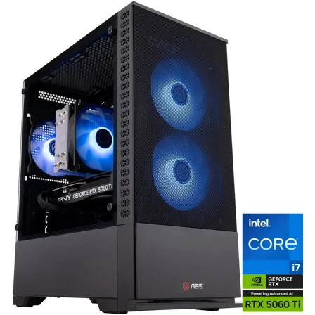 ABS Cyclone Aqua Gaming PC - Windows 11 - Intel Core i7-14700F - GeForce RTX 5060 Ti - DLSS 4 - AI-Powered Performance - 32GB DDR5 6400MHz - 1TB M.2 SSD