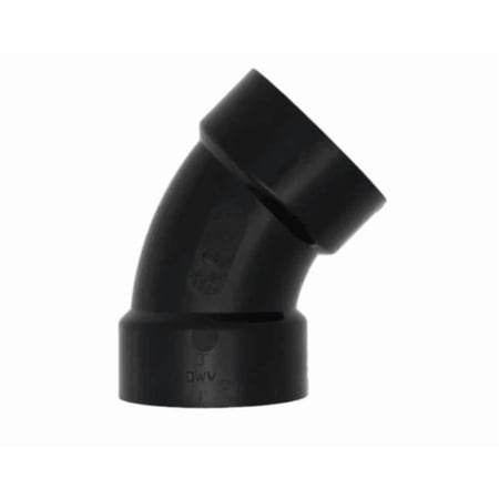 ABS DWV 45° Elbow , Available in 1 1/2", 2", 3", 4"