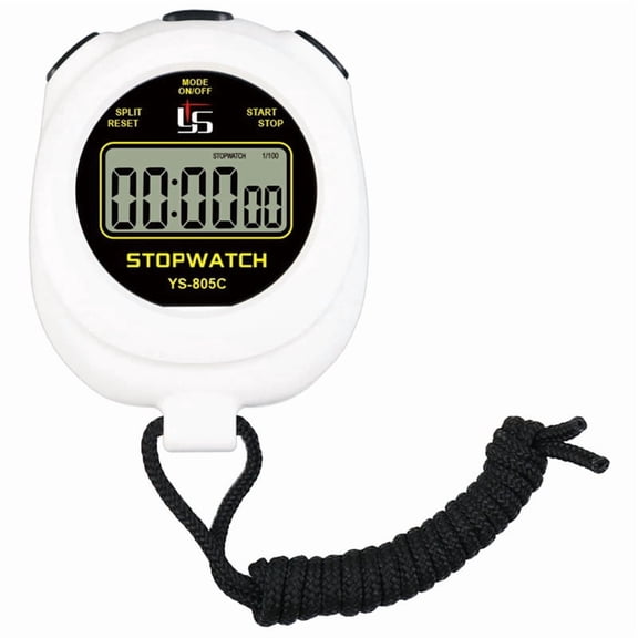 ABS Digital Stopwatch Timer -805C - 0.01s Accuracy, 99h59m59s, Forward Timing, Countdown, Handheld LCD, White