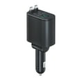 thumbnail image 1 of ABS Double USB C Car Charger 90W Highly power Retractable Cable for Phones Tablets, 1 of 7