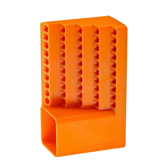 ABS Drill Bit Case with 1/4" Tiered Grids, Wall-Mountable Design & Base for Workshop Tools