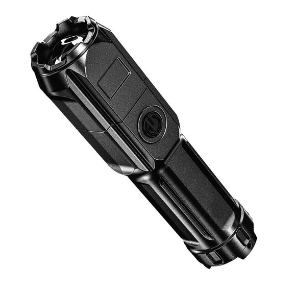 ABS Flashlight with Purple Light, Portable LED Handheld Torch for Outdoor and Home Applications, Featuring Focus Adjustment, USB Recharging, and High Lumens Output for Versatile