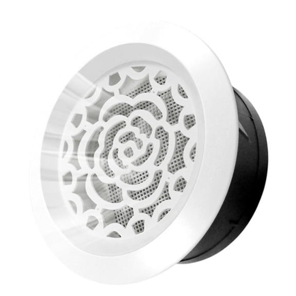 ABS Flower Shape Air Vent Cover Round Ventilation Grille With Insect Mesh Screen For Walls Ceilings White 75mm 100mm 150mm