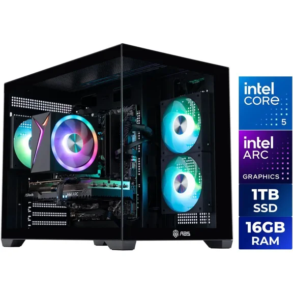 ABS Flux II Aqua Gaming PC - Windows 11 - Intel Core 5 120 - Arc A750 8GB - 16GB DDR4 3200 - 1TB M.2 SSD