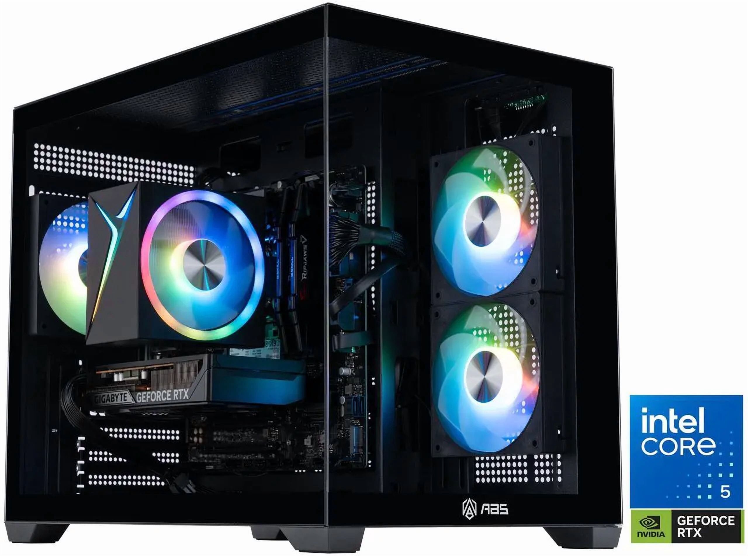 ABS Flux II Aqua Gaming PC - Windows 11 - Intel Core 5 120 - Nvidia GeForce RTX 5060 8GB - DLSS 4 - 32GB DDR4 3200 - 1TB M.2 SSD