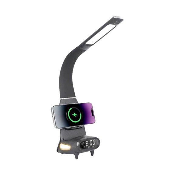 ABS Eye-Care Desk Lamp with 15W Wireless Charging, 5-Color Temperature, Inductive Dimming, Night Light
