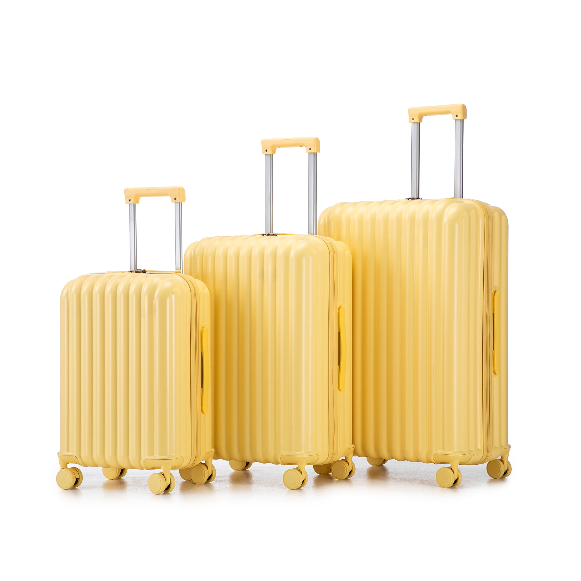 ABS Hard Shell Luggage Set, USB Port, Cup Holder, 360° Spinner Wheels, TSA Lock