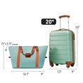 ABS Hardshell Luggage Set 20" Spinner Suitcase w/TSA Lock + Travel Bag