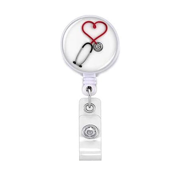 ABS Heart Stethoscope Glue Easy Pull Buckle(One Size,White)