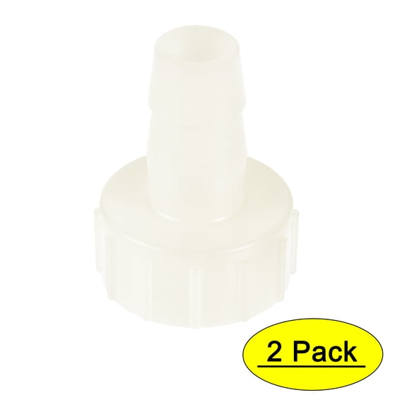 ABS Hose Barb Fittings Coupler, 10mm Barb x G1/2 Female Thread, White 2Pcs