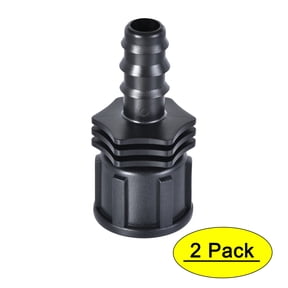 ABS Hose Barb Fittings Coupler, 13mm Barb x G1/2 Female Thread, Black 2Pcs