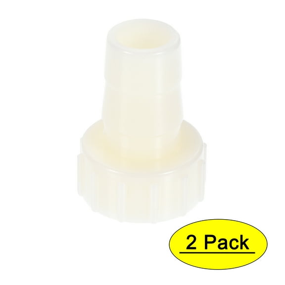 ABS Hose Barb Fittings Coupler, 14mm Barb x G1/2 Female Thread, White 2Pcs