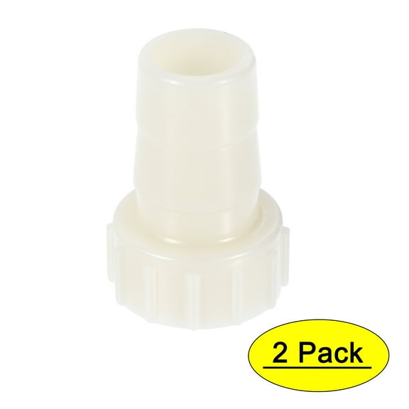 ABS Hose Barb Fittings Coupler, 16mm Barb x G1/2 Female Thread, White 2Pcs
