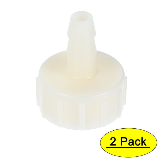 ABS Hose Barb Fittings Coupler, 6mm Barb x G1/2 Female Thread, White 2Pcs