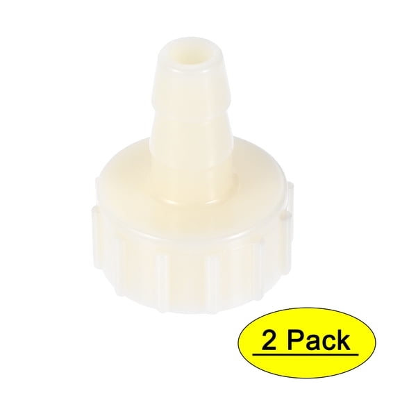 ABS Hose Barb Fittings Coupler, 8mm Barb x G1/2 Female Thread, White 2Pcs