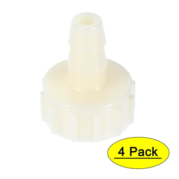 ABS Hose Barb Fittings Coupler, 8mm Barb x G1/2 Female Thread, White 4Pcs