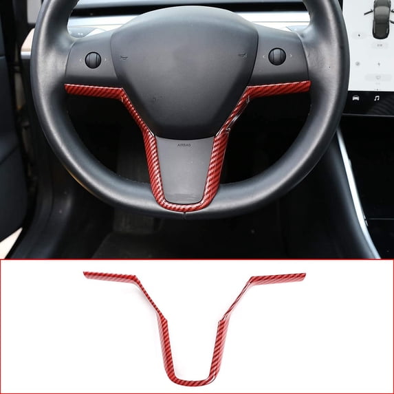 ABS Interior Steering Wheel Trim Strip Accessories for Tesla Model 3 2017 2018 2019 2020 2021