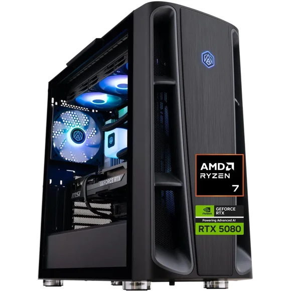 ABS Kaze II Ruby Gaming PC - Windows 11 - AMD Ryzen 7 9800X3D - GeForce RTX 5080 - DLSS 4 - AI-Powered Performance - 32GB DDR5 6400 - 2TB M.2 NVMe SSD - KIIR9800X3D5080