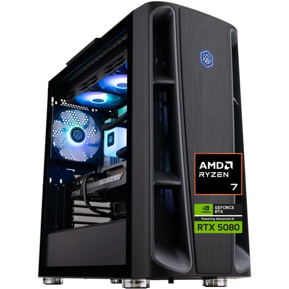 ABS Kaze II Ruby Gaming PC - Windows 11 - AMD Ryzen 7 9800X3D - GeForce RTX 5080 - DLSS 4 - AI-Powered Performance - 32GB DDR5 6400 - 2TB M.2 NVMe SSD - KIIR9800X3D5080