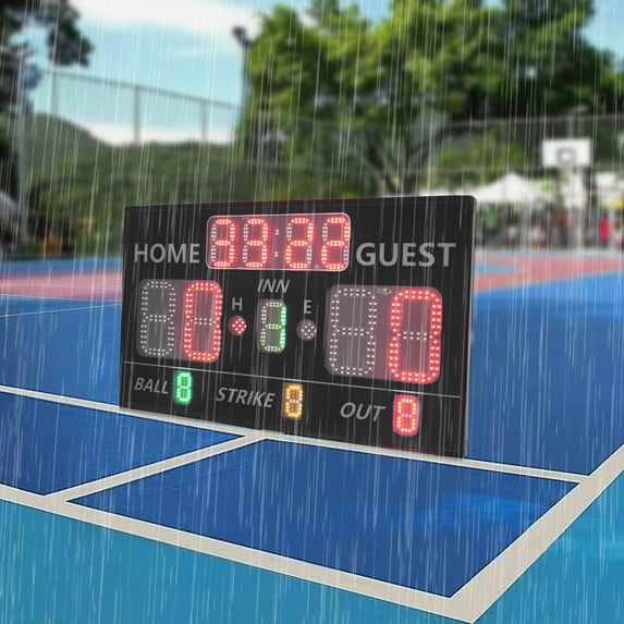 ABS LED Scoreboard for Baseball Games, Portable Electronic Digital Scoreboard with Type-C Port